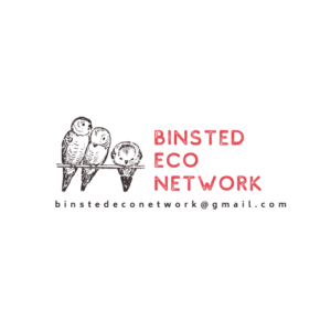 This is the Binsted Eco Network logo. It has 3 birds sitting on a perch. Beneath the image is the email address binstedeconetwork@gmail.com