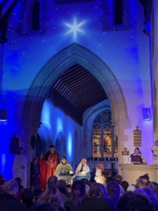 Winter scene nativity scene